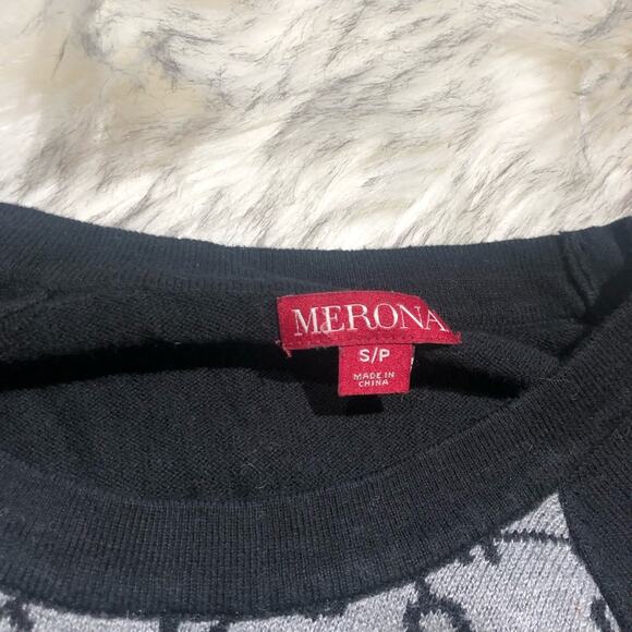 Merona Skeleton Key Print Black & Gray Sweater - Picture 4 of 8